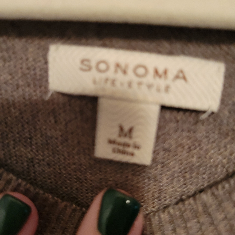 Sonoma Women's Taupe Sweater - Picture 4 of 6